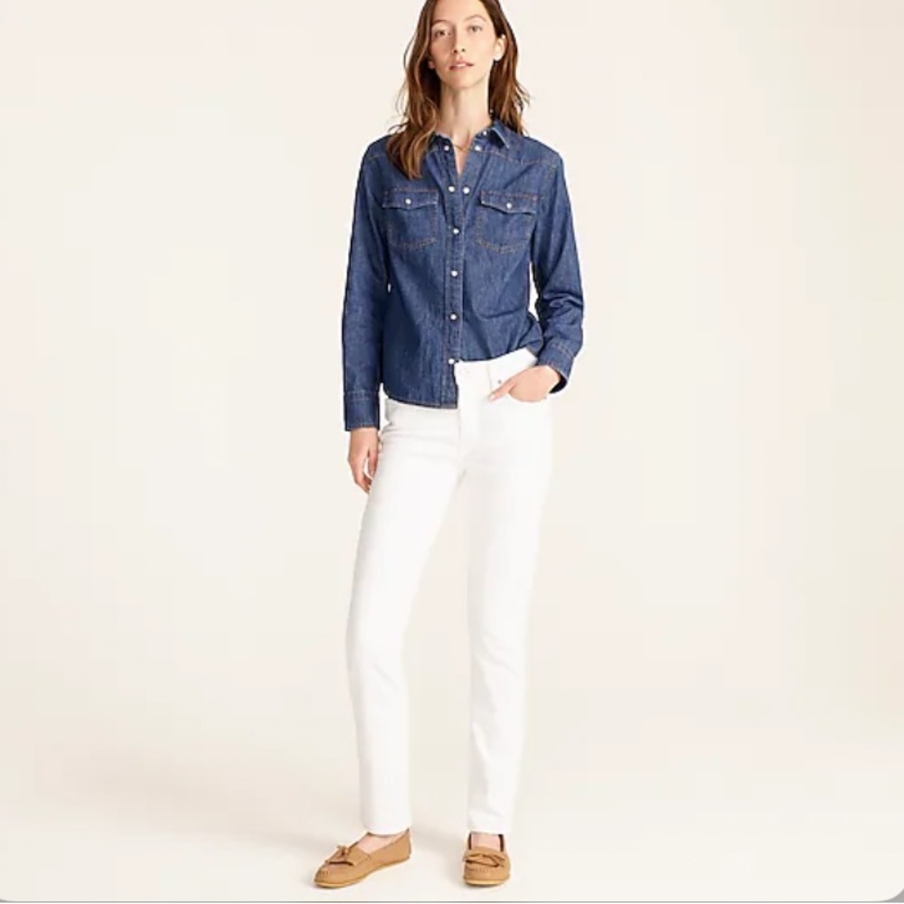 J. Crew NWT PLUS Women's 9"‎ Vintage Slim-Straight Jean In White